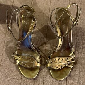 Sergio Rossi Gold Leaf Heels